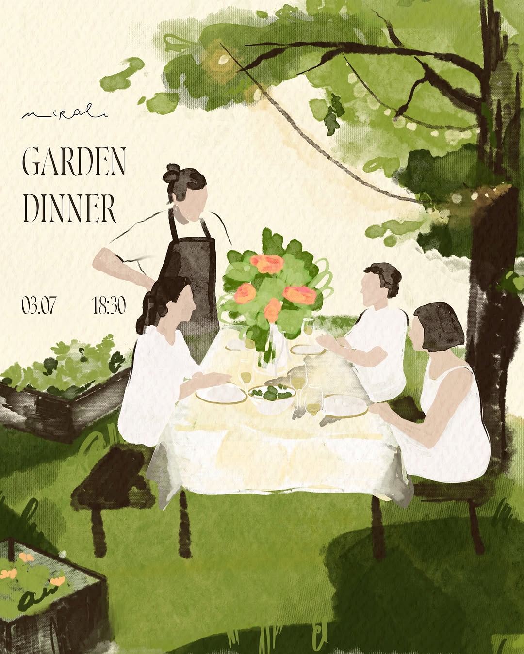 Garden Dinner with Bubbles
